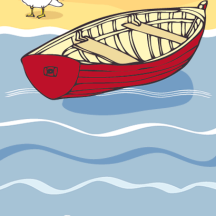 小船,小舟,ボート,鴨,かも,カモ,カルガモ ベクターイラスト素材