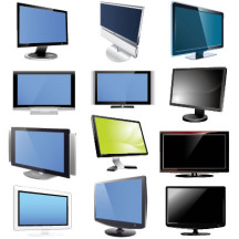 薄型テレビ,パソコン液晶モニター,パソコン液晶ディスプレイ ベクターイラスト素材