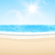 ビーチ,海,青空,太陽 ベクターイラスト素材