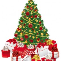 クリスマスツリー,クリスマスプレゼント ベクターイラスト素材