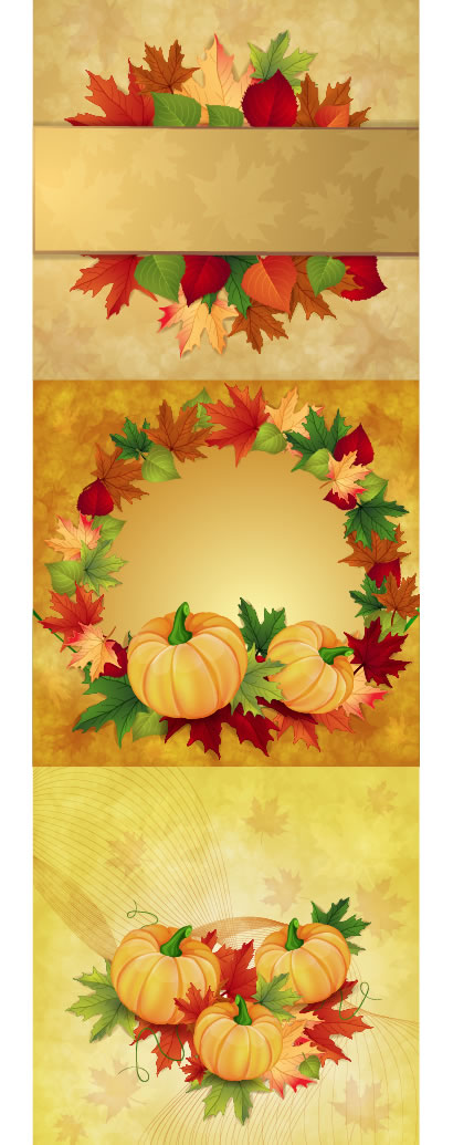 紅葉,もみじ,かぼちゃ,フレーム飾り,背景イメージ ベクターイラスト素材