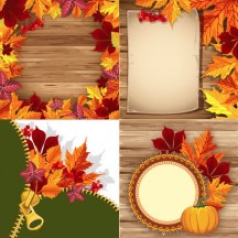 紅葉,もみじ,かぼちゃ,ファスナー,フレーム飾り,背景イメージ ベクターイラスト素材