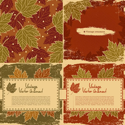 紅葉,葉っぱ,フレーム飾り,背景イメージ,ヴィンテージ ベクターイラスト素材