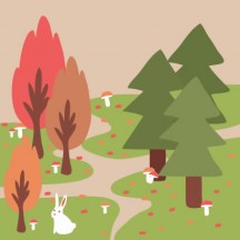 紅葉,秋の森林,背景イメージ ベクターイラスト素材