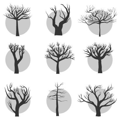 枯れ木シルエット 植物のイラストai Eps ベクタークラブ イラストレーター素材が無料