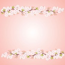 桜の枝,花飾り,フレーム枠 ベクターイラスト素材