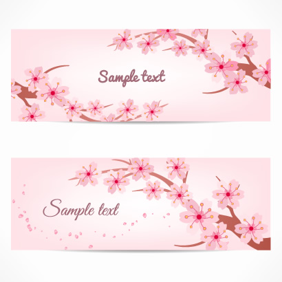 桜の花バナー ベクターイラスト素材