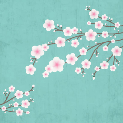 桜の木,グランジ風背景 ベクターイラスト素材